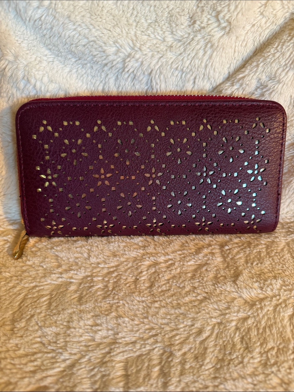Women's Zip-Around Wallet in Deep Plum